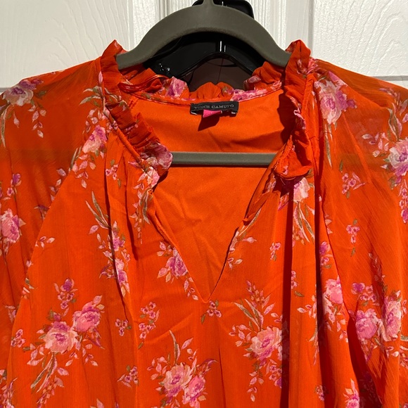 Vince Camuto Orange Floral Dress Women's
LARGE Lightweight Fashion Dress - Picture 4 of 8
